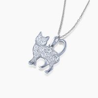 猫モチーフのダイヤモンドのネックレス 03