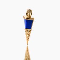 「夜空の宝石」ラピスラズリ(lapis lazuli)のペンデュラムモチーフのペンダントトップネックレス 04