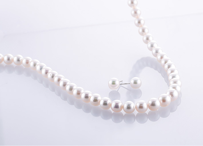 あこやパールネックレス・ピアスセット　8mm　No2