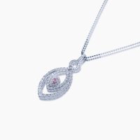 希少性と彩度が高いファンシーインテンスパープリッシュピンクのピンクダイヤモンドのネックレス 01