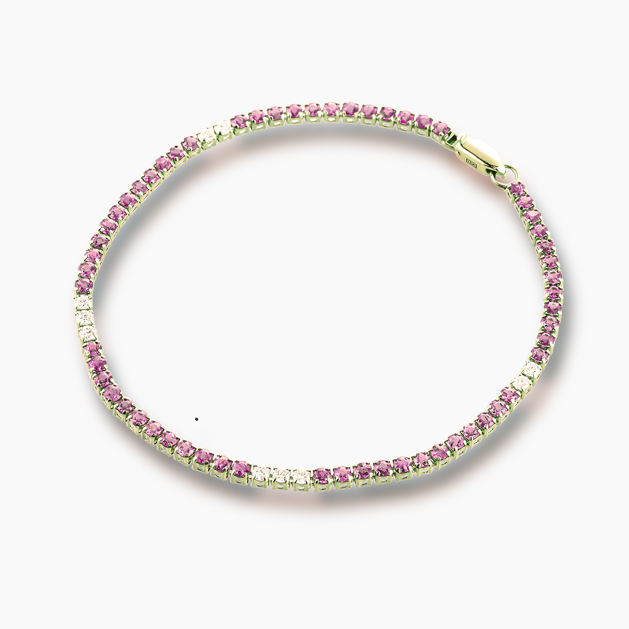 合計2ct超えのアレキサンドライトを贅沢に60ピ-ス使用したK18PGダイヤモンドブレスレット　02