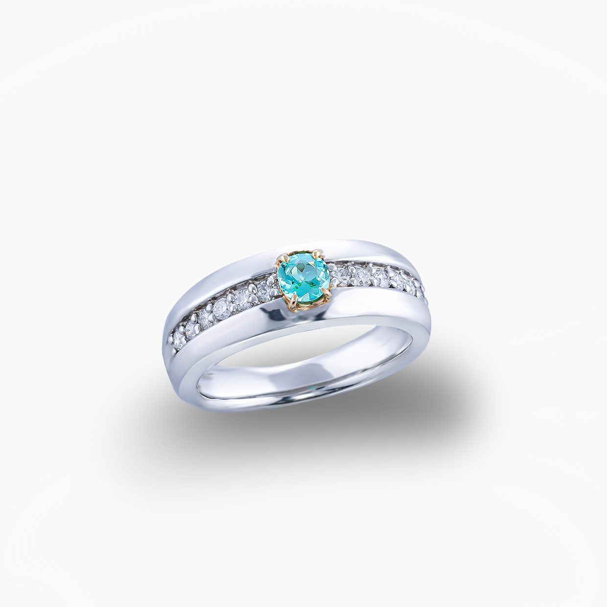 心が奪われるほど鮮烈なネオンブルーのオーバルカットパライバトルマリンのリング 01